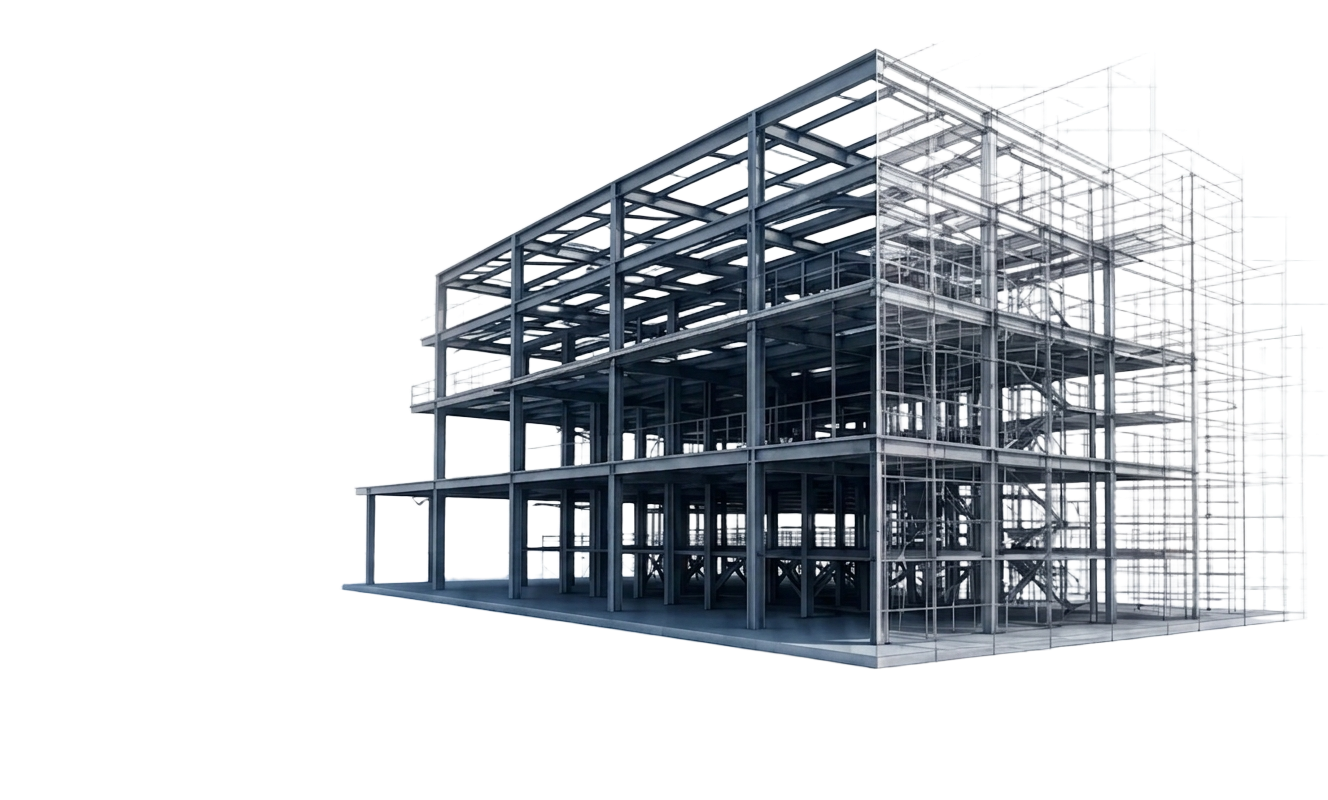 Construction structural engineering wireframe
